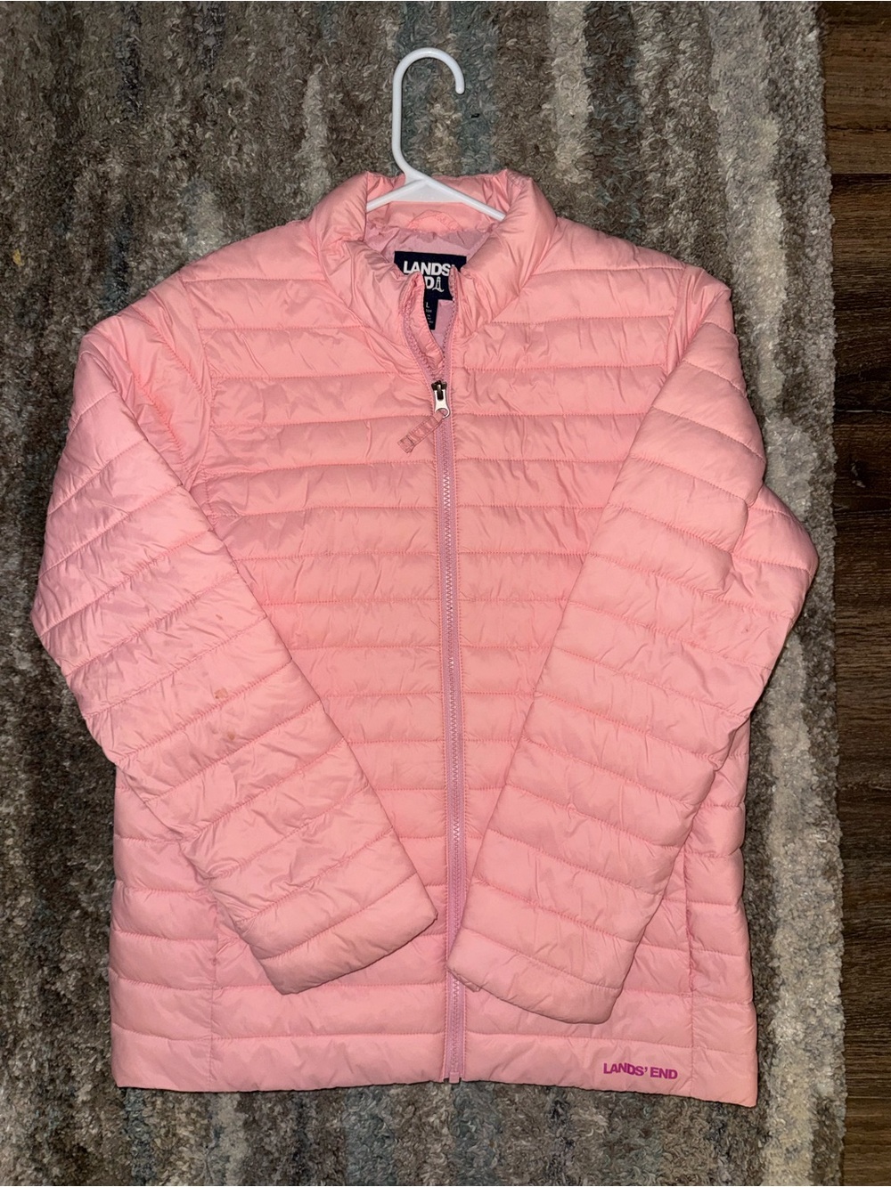 Lands' End Light Pink Quilted Packable Puffer Jacket